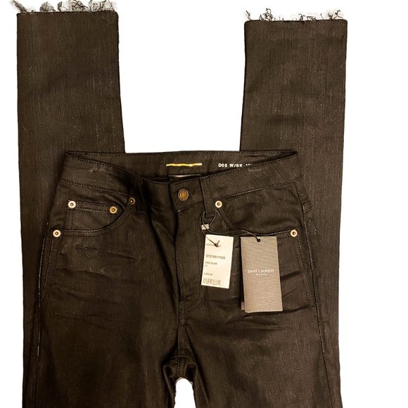 Saint Laurent D02 High-Rise Frayed Hem Jeans - Picture 9 of 11